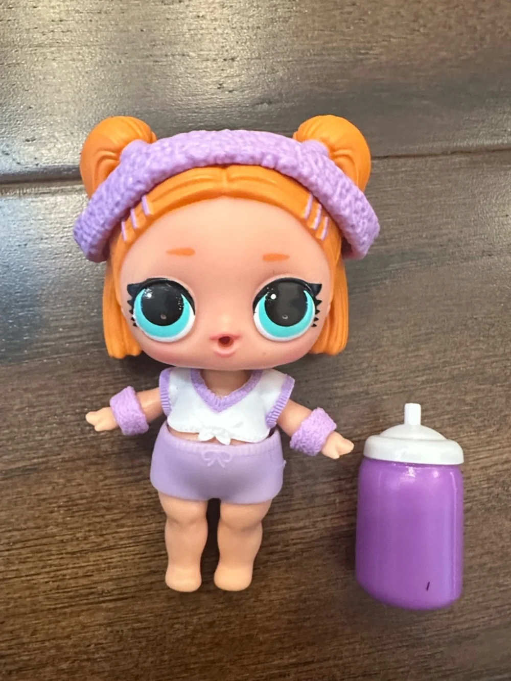 EUC L.O.L. Surprise! Orange-Haired Doll with Purple Outfit & Bottle
